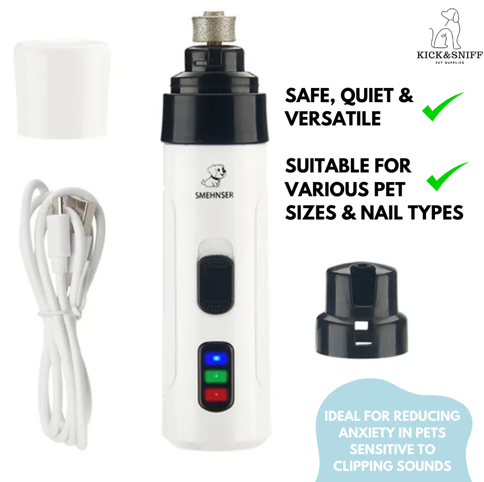 Painless USB Rechargeable Pet Nail Grinder: Silent Motor & Safe Trimming Technology For Dogs & Cats