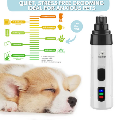 Painless USB Rechargeable Pet Nail Grinder: Silent Motor & Safe Trimming Technology For Dogs & Cats