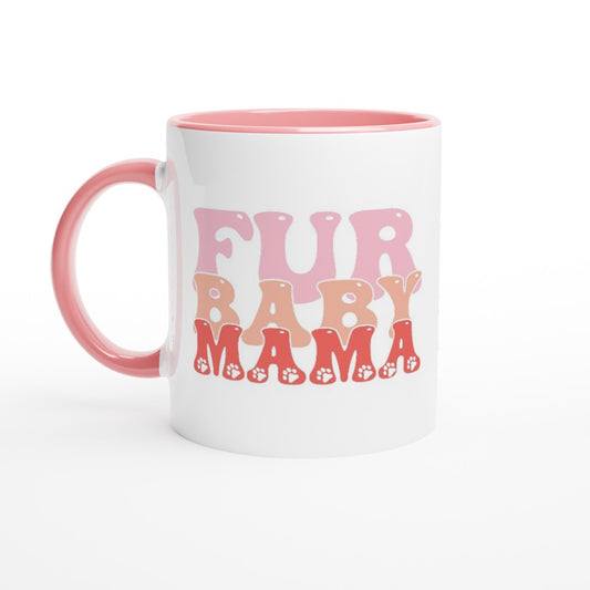 Fur Baby Mama | White 11oz Ceramic Mug | Pet Lovers Gift Idea | Dog Mom