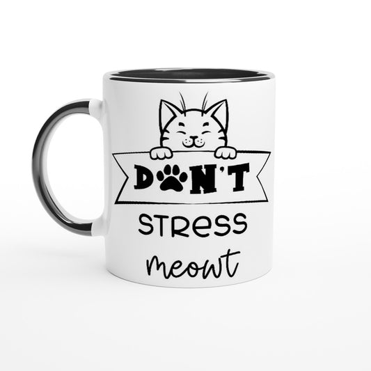 Don't Stress Meowt | Cat Ceramic Mug - Perfect Gift for Feline Lovers | 11oz Coffee Cup